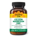 Country Life Magnezu Cynk wapniowy z witaminą D3 i kwasem glutamicznym L- Glutamicznym, Suplement diety dla wsparcia kości, Certified gluten Free, 1000mg / 500mg / 25mg, 90 tabletek