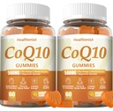 2 Pack 500MG Coq10 Gummies - 3X Better Absorption, Plus Omega-3, Magnesium, Vitamin B3 & Zinc - Coenzyme Q10 Supplements for Heart Health, Cellular Energy & Antioxidant, Vegan, 120 Counts