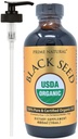 PRIME NATURAL Organic Black Seed Oil 16oz - Cold Pressed Unreformed High Thymoquinone 1.7% USDA Certified - Turkish Origin Potent Nigella Sativa Liquid - Vegan Omega 3 6 9, Antioksydant