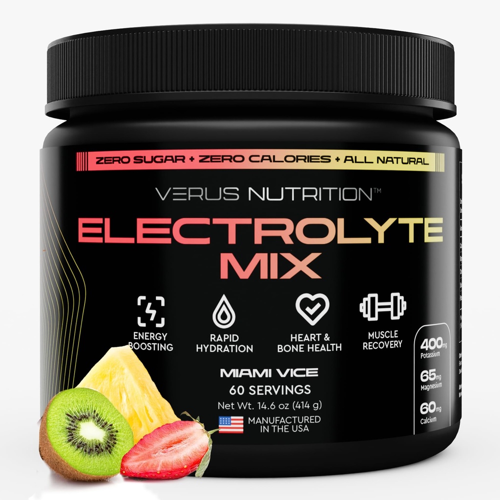 Elektrolity w proszku nr Cukier - Zero Calorie Hydration Proszek Pigment 124; Elektrolity bez cukru na post, Keto & Vegan 124; Naturalne składniki Electrolyte Mix, 60 Służenie
