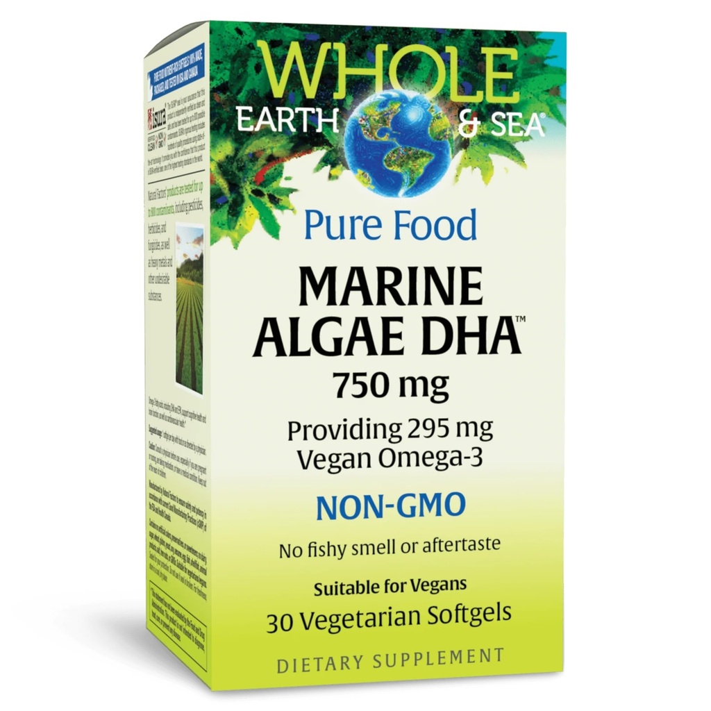 Naturalne Czynniki Cała Ziemia & Morze, Marine DHA Omega-3, 30 Softgels wegetariańskie