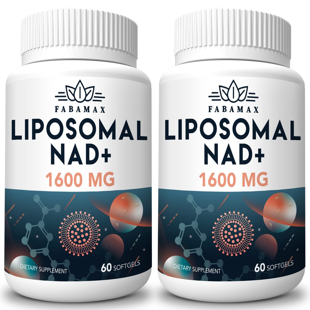 1600 mg Liposomal NAD Supplement, 98% Pure NAD+ Supplement, Superior Absorption, Alternative to Nicotinamide Riboside or NADH to Boost NAD+ for Aging Defense, Energy, Longevity, 120 Softgels