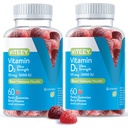 Witamina Witamina D3 Gummie dla dorosłych i nastolatek - 5000 j.m., 125mcg, Ultra Siła - Joint & Muscle Health, Immune Boost - Gumie do żucia Witamina D - Wegetarianin, Żelatyna wolna - Smaczne Berry Flavored