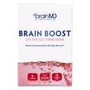 BRAINMD Dr Amen Mózg Boost On The Go - 10 Pakiety, Berry Flavor - Napoje nootropowe proszek, Promotes Focus, Clarity & Mental Energy - Kofeina Free, Gluten Free - 10 Sługi