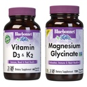 BlueBonnet Nutrition Witamina D3 i K2 oraz Glicynian magnezu Kapsułki roślinne