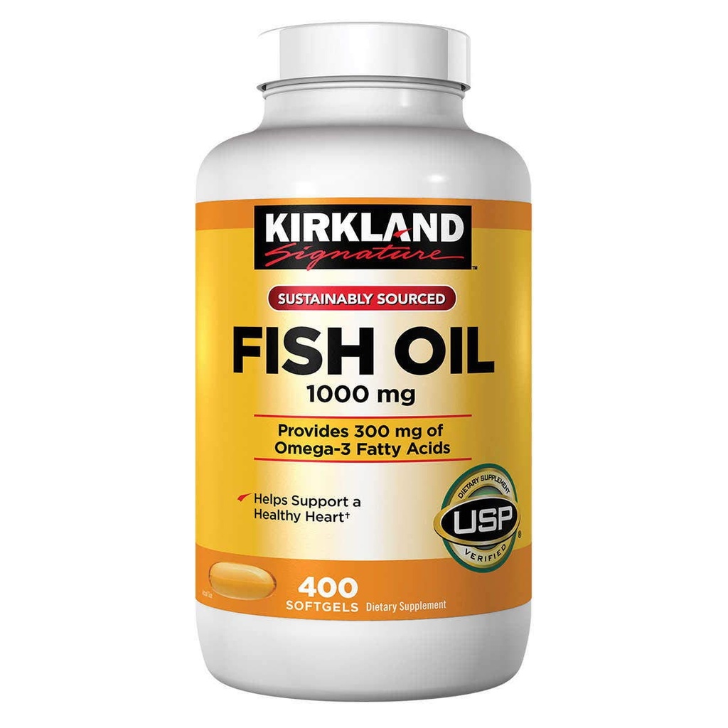 Kirkland Signature Natural Fish Oil 1000 mg with 300 mg Omega-3 - 400 ct (opakowanie 2)