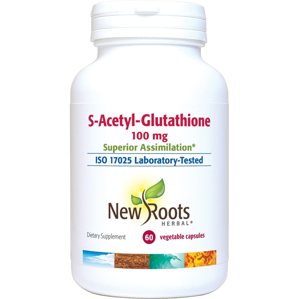 NOWY ROOTS HERBAL S- Acetyl- glutation, 100mg < 124; Superior Assimilation < 124; Healthy Aging & Immunity Support (60 Veg Caps)