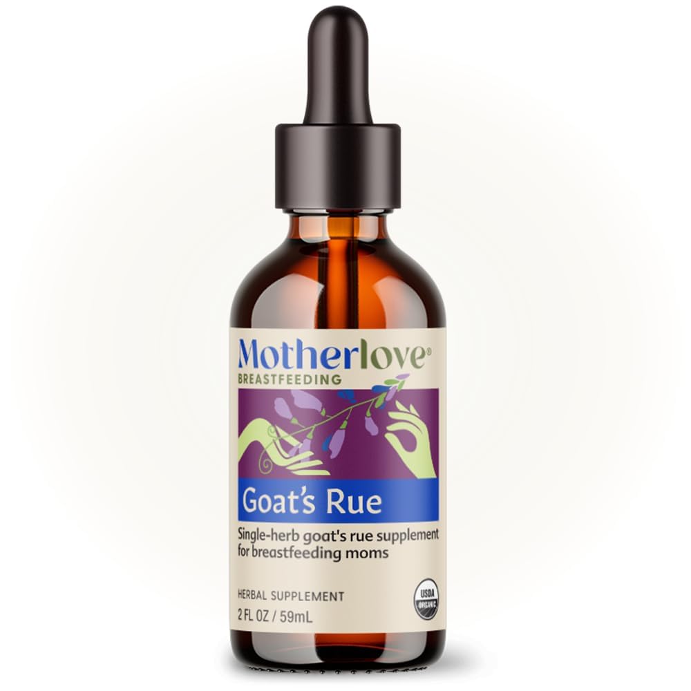 Motherlove Goat 's Rue (2 Ounce Tincture) Suplement do Laktacji dla rozwoju tkanki piersi i optymalizacji dostaw mleka - USDA Certified Organic, Wegan, Kosher, Soy- Free