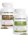 Ergotioneine (60ct) i Lions Mane (120ct) Bundle with Shiitake and Oyster Mushroom Extracts - Longevity and Cognition - Vegan, Gluten Free, Non-GMO