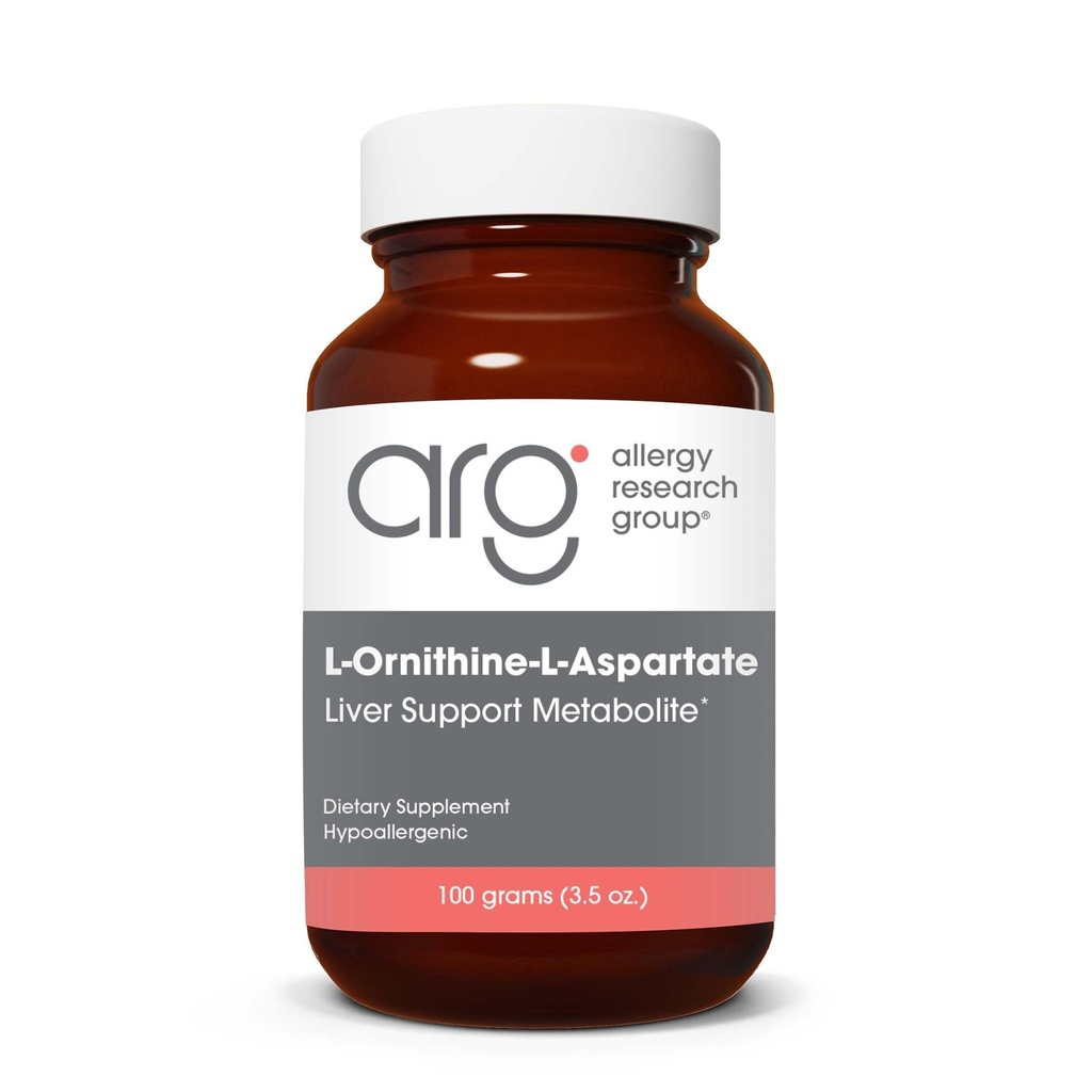 Alergia Research Group L- Ornithine- L- Asparaginian proszku - Detox wsparcia wątroby Metabolit, Amino Acid Complex, Pure, 3000mg Suplement - 3.5 Oz