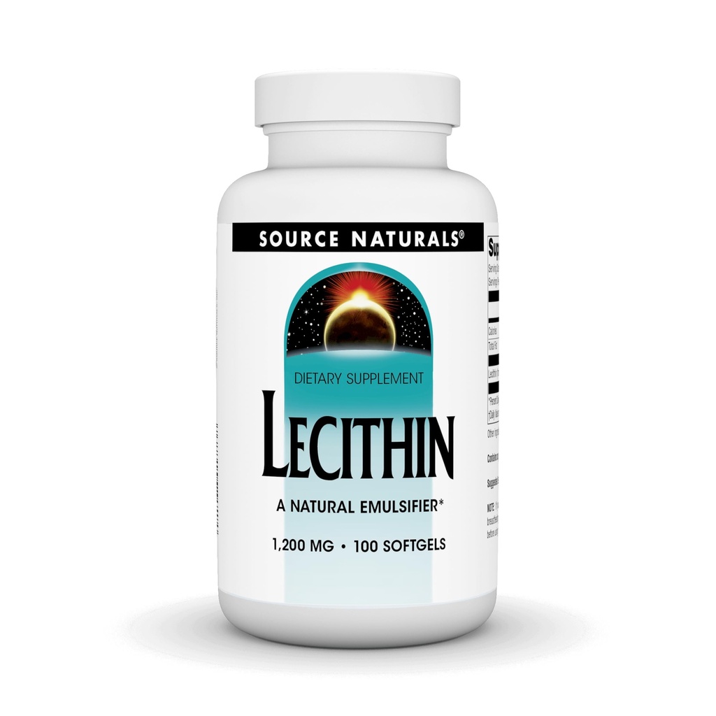 Źródło Naturals Lecithin 1200 mg, Natural Emulsifier - 100 Softgels