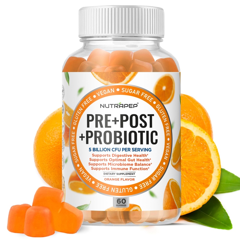 Prebiotyczne Gummie Probiotyczne i Postbiotyczne dla Kobiet Mężczyźni i Dzieci Dzieci - Wysoka potencja 5 Miliard CFU - Bez cukru i Gluten Free