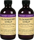 Honey Gardens Elderberry Syrop z surowym miodem klasy A, Propolis, Organic ACV & Elderberry Breath 124; Tradycyjna formuła immunologiczna w / Echinacea Nether124; Made in The USA (4oz, 2pk)
