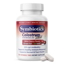 Symbiotyka Colostrum 120ct Chewables Plus - Immunitet dla dorosłych i dzieci - Suplement Laktoferryny i Białko Colostrum - Wspiera trawienie & Gut - 25% IgG Przeciwciała, Gluten Free - Wild Cherry
