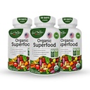 Organic Superfood Greens Fruits and Vegegies Complex - Best Dietary Supplement with 14 Greens & 14 Fruits & Vegetables with Alfalfa Rich in Antioksydants Organic Ingredients Non-GMO (180 Count Pack of 3)