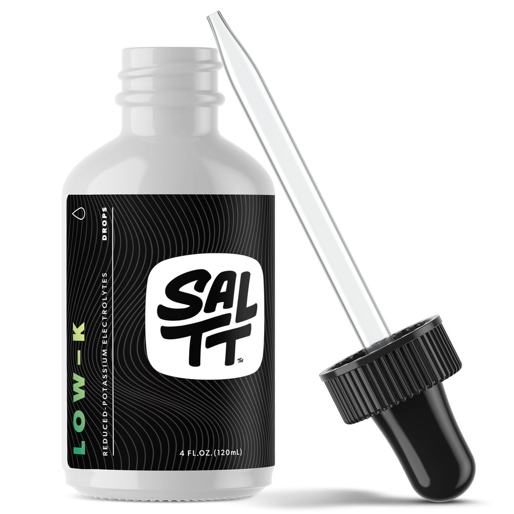 SALTT Low- K Krople do postu 124; Sodu i jonowy suplement do postu z magnezu 124; Przerywalne suplementy do postu z minerałów 124; Napełniacz elektrolitów 124; 120ml Butelka z kroplomierzem
