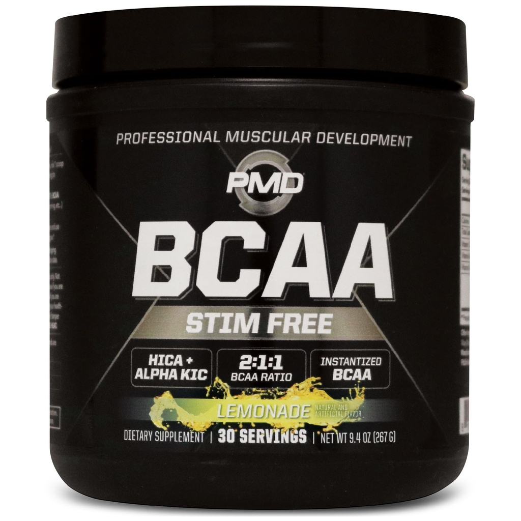 PMD Sports BCAA Wolna Acids Amino - Lepsza wydajność treningu, Zwiększona odzysk energii, Daily Energy, Muscle Builder, i Muscle Sparing - BCAA Powder Drink Mix - Lemoniada (30 Servings)
