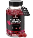 Gummie korzeniowe buraków - Super Nitric Oxide Beets Supplement - Red Beetroot Heart Chews with Grape Seed Power & B12 - Pomegranat Flavor, 60 Chewables Beets