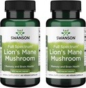 Swanson Full Spectrum Lion 's Mane Mushroom - Brain Health Supplement to Support Memory, Focus & Clarity * - May Also Aid Immune, Heart & Digestive Health - Gluten- Free & Non-GMO - 60 kapsułki (2 opakowania)
