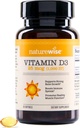 NatureWise Witamina D3 1000iu (25 µg) 30- Day Supply for Immune Support, Zdrowe mięśnie Funkcje, i Bone Health - Non-GMO, Gluten Free in Organic Extra Virgin Olive Oil, (Mini Softgel), 30 Count