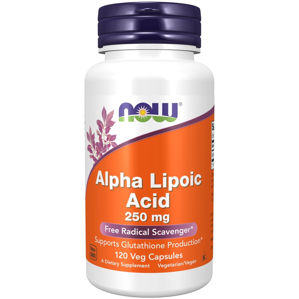 NOW Foods Supplements, Alpha Lipoic Acid 250 mg, Supports Glutathione Production*, Free Radical Scavenger*, 120 Veg Capsules