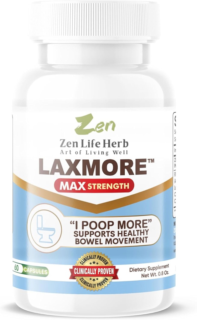 ZEN LIFE HERB LAXMORE I Poop Więcej Max Siła 100% Natural Plant-based Supplement (60 kapsułki)