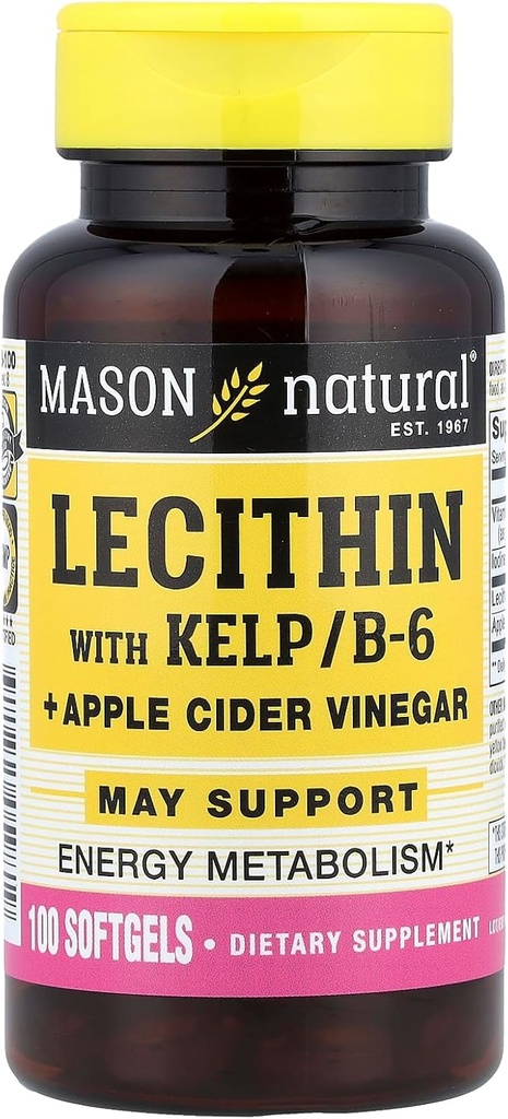 MASON NATURAL Lecytyna z KELP, B 6 Plus cydr Ocet