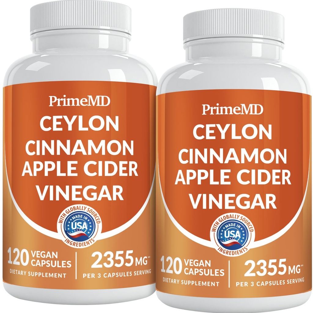 5- in-1 Ceylon Kapsułki cynamonowe 2355 mg - Jabłko Cydr Kapsułki z Turmeric, Panax Ginseng i Bioperine (120 Count, Pack of 2)