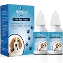 NOVEHA Pet Gel Eye Drops z 0, 3% Viskoadaptative Hyaluronan 124; Roztwór do oczu dla ciężkich suchych oczu - długotrwałe nawodnienie, zmniejsza uciążliwość, Obrzęk i suchość - Lubryka do oczu dla psów i kotów (2x10ml)