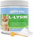 Alpha Paw - Ludzka klasa dla zwierząt domowych - Suplement do Lyzyny Kot - Dodatkowe usługi 5- 10 Miesiąc dostaw - Natural Lysine (8 unces / 227 Grams)