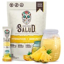 Salud 2- in-1 Pakiety nawadniające + Immunitet Electrolytes Powder, Ananas - Agua Fresca Drink Mix, Elderberry, Dairy & Soy Free, Non-GMO, Gluten Free, Wegan, Low Calorie, 1 g Sugar (15 Servings)