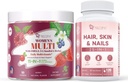 Kobiety Multivitamin Gummies & Hair, skóry i paznokci Suplement Bundle, Wsparcie mózgu i serca, Gut & trawienie, Wzrost włosów, Zdrowie skóry, Nail Siła
