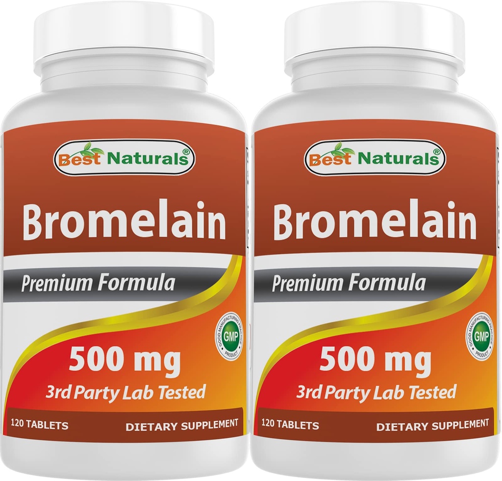 Best Naturals Bromelain 500 mg 120 tabletek (120 liczenie (opakowanie po 2))