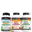 Suplement BioSchwartz do Daily Fruits and Veggies dla kobiet i mężczyzn (1 Miesiąc dostaw) Plus 17 w 1 Suplement wsparcia immunologicznego z przeciwutleniaczami (1 Miesiąc dostaw)
