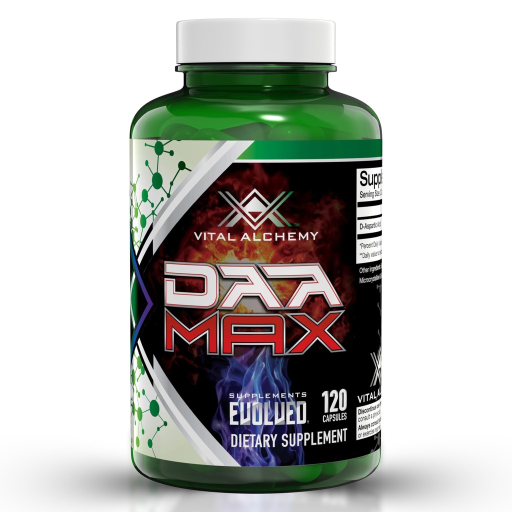 Vital Alchemy DAA MAX Testosterone Booster Supplement for Men with D-Aspartic Acid 1500mg - Male Enhancing Test Boost - Workout, Build Muscle, Energy & Performance 60 Day Supply - Made in USA