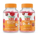 Żywe dzieci Biotin + Witamina D3 + Witamina K2 Dzieci, Gummies Bundle - Great Desting, Suplement witaminy, Gluten Free, GMO Free, Gummy do żucia