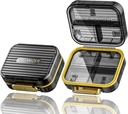 Travel Pill Case, Małe Pill Box do torebki, Acedada Portable Daily Pill Container, Compact Moistureproof 7 Komory Pill Organizator, Stylowy posiadacz medycyny dla Vitamin Fish Oils, Czarny