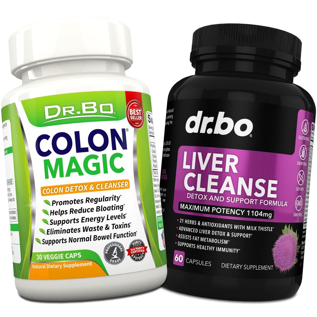 Colon Cleanse & Liver Cleanse Detox Supplement - Natural Boel Cleanser Pills for Instinal Bloating & Codzienne zaparcia Relief - Mleko Thistle Czapki Dandelion & Suplementy do pęcherzyka żółciowego