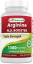 Najlepsze naturalne L- Arginine NO Booster Triple Strength 1300 mg Podawanie 120 Kapsułek Veg - Made with L- Arginine, AAKG, L- Citruline, Burak w proszku