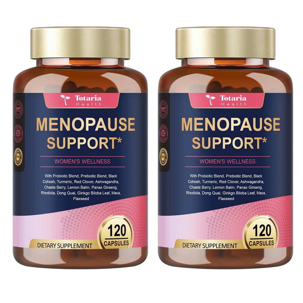 (2 Packs) 40-in-1 Menopause Supplements for Women, Multibenefit & Complete Black Cohosh for Hot Flashes, Night Sweats & Hormone Balance, w/ Probiotics, DIM, Vitex, Dong Quai, Red Clover and More