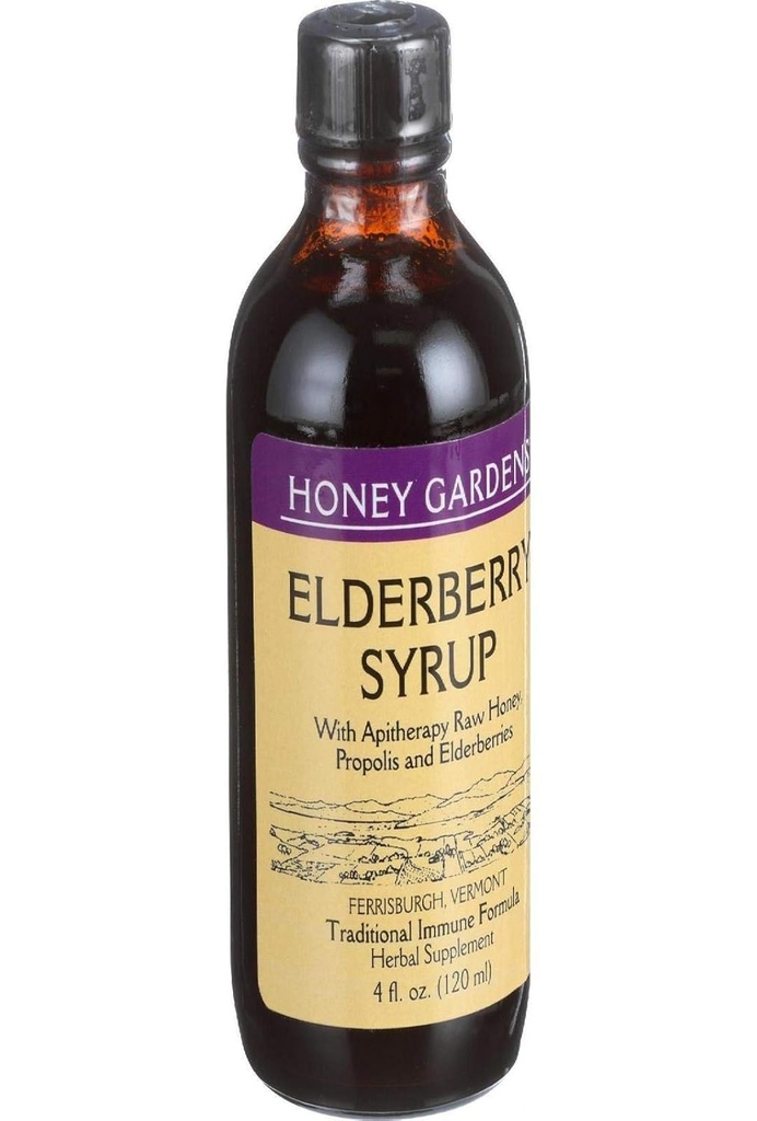 Honey GARDEN APIRATION Elderberry Honey Syrop, 4 FZ