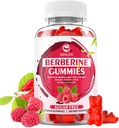 Berberyjskie gumki z Ceylon Cynamon 1500mg Wysoka potencja Berberyna HCL Suplement do wsparcia immunologicznego i metabolizmu, Bez cukru, Malina Flavor - 60 Count