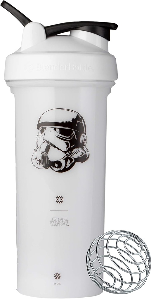 BlenderBottle Star Wars Shaker Butelka Pro Series Perfect for Protein Shakes and Pre Workout, 28- Ounce, Stormtrooper