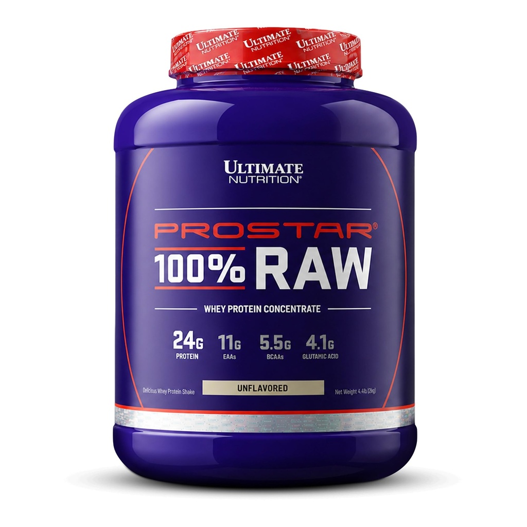 Ultimate Nutrition Prostar Surowy koncentrat białka serwatkowego w proszku, Niskie węglowodany, Niski tłuszcz, Keto Friendly, 24 Gramy białka na serwowanie z 5,5 Gramy BCAA, Unflavored, 67 Sług, 4.4 Pounds