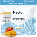 Pakiety nawodnienia nektaru - Pakiety proszku elektrolitów - Wolne od cukru & 0 Calorie - Płynne owoce organiczne codziennie IV Proszek do odwodnienia Ulgi i szybkiego nawadniania (Mango 30 Pack)