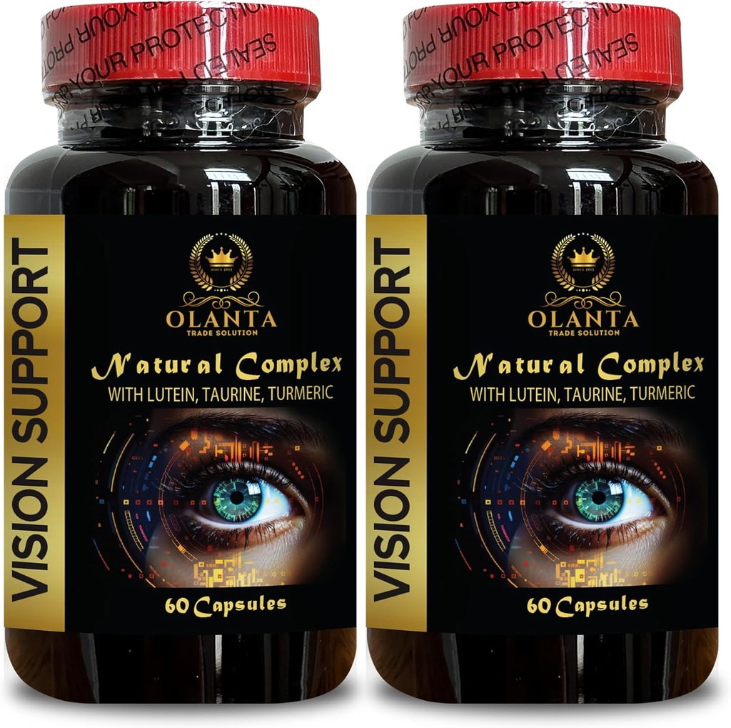 Vision Support Natural Formula - Organiczne suplementy luteiny - Natural Vision Support with Beta- Karoten & Antioksydants - 2 butelki 120 kapsułek