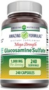 Niesamowite Sulfat glukozaminy 1000 mg Suplement kapsułki DEV124; Non-GMO EVAR124; Gluten Free EVAR124; Made in USA (240 Count)