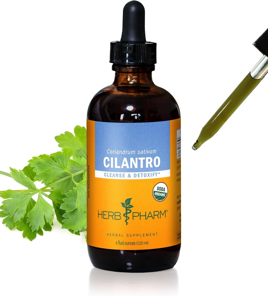 Herb Pharm Certified Organic Cilantro Liquid Extract for Cleansing and Detoxification Support - 4 unce