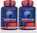 Neuro Plus Brain & Focus Formuła - Nootropowy suplement booster mózgu, Popiera zdrowie mózgu, Jasność psychiczna i Focus - Wzmacnia koncentrację i energię mentalną - 120 Kapsułek (2)