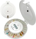 e- Pill MedTime Zablokowany automatyczny dozownik - Bezpieczny, easy- to- Use Medication Organizator z 24 Daily Alarms - Idealny dla seniorów, Demension, i Alzheimer 's Care - White Lid